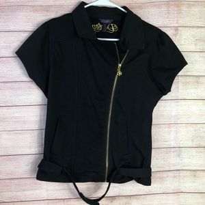 Dereon Black Side Zipper Vest Sz XL/TG